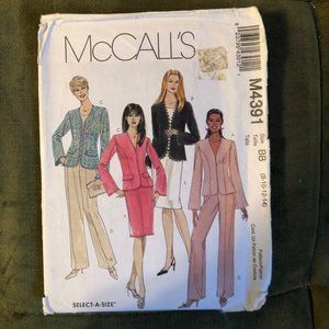 McCALLS RETRO 2004 SEWING PATTERN #M4391 WOMEN'S SUITS  SIZES BB 8-14   UNCUT